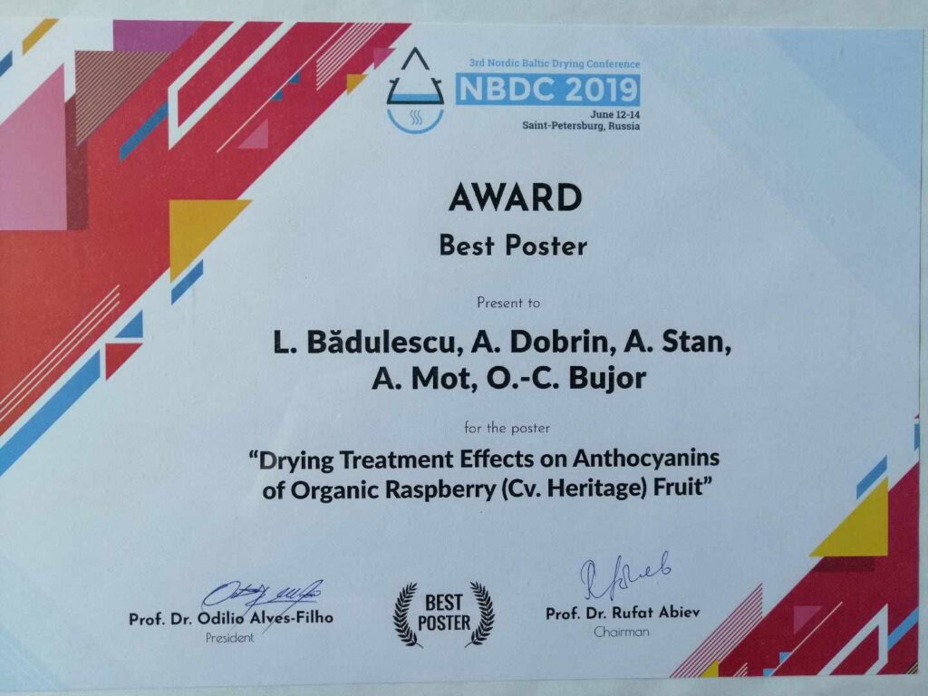 Best poster award NBDC2019 Badulescu
