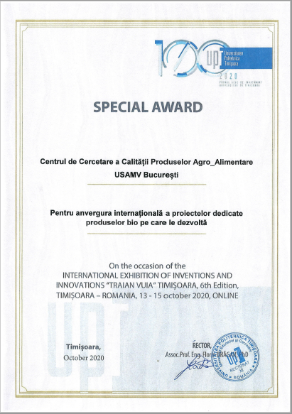 Special Award Centru pentru proiectele dedicate produselor bio