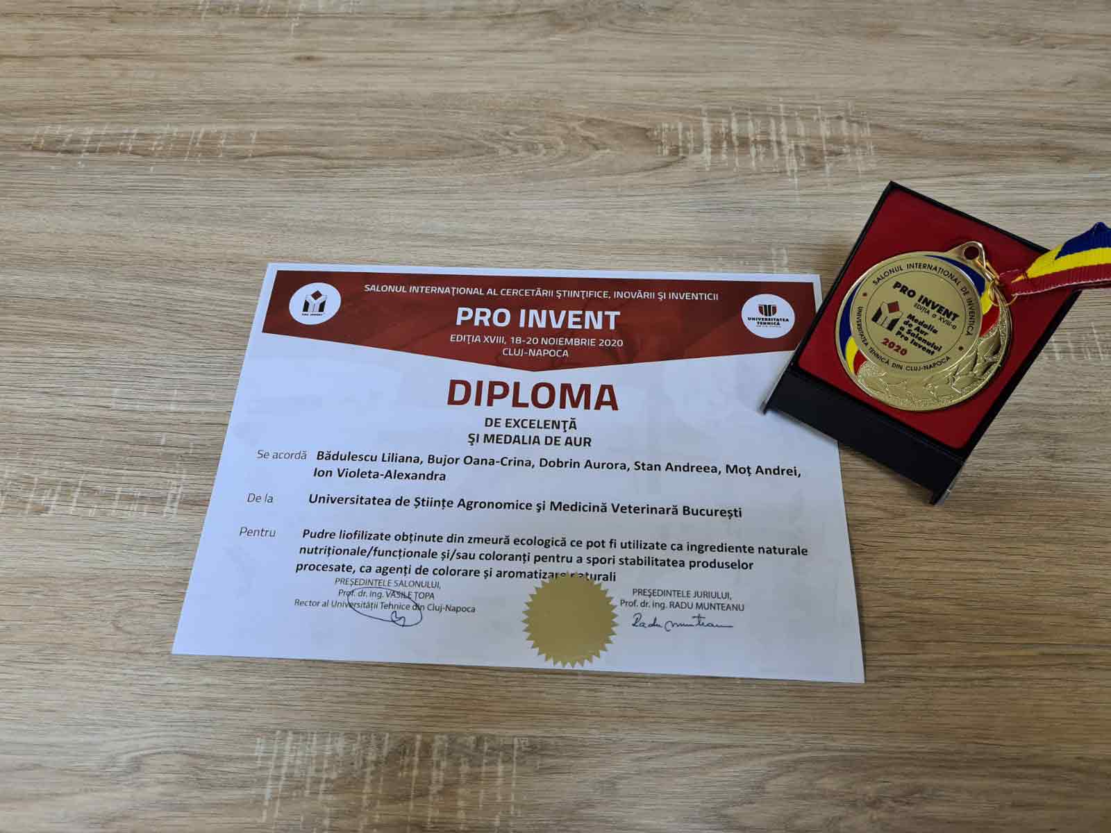 Diploma de excelenta si medalie de aur pudre din zmeura ecologica